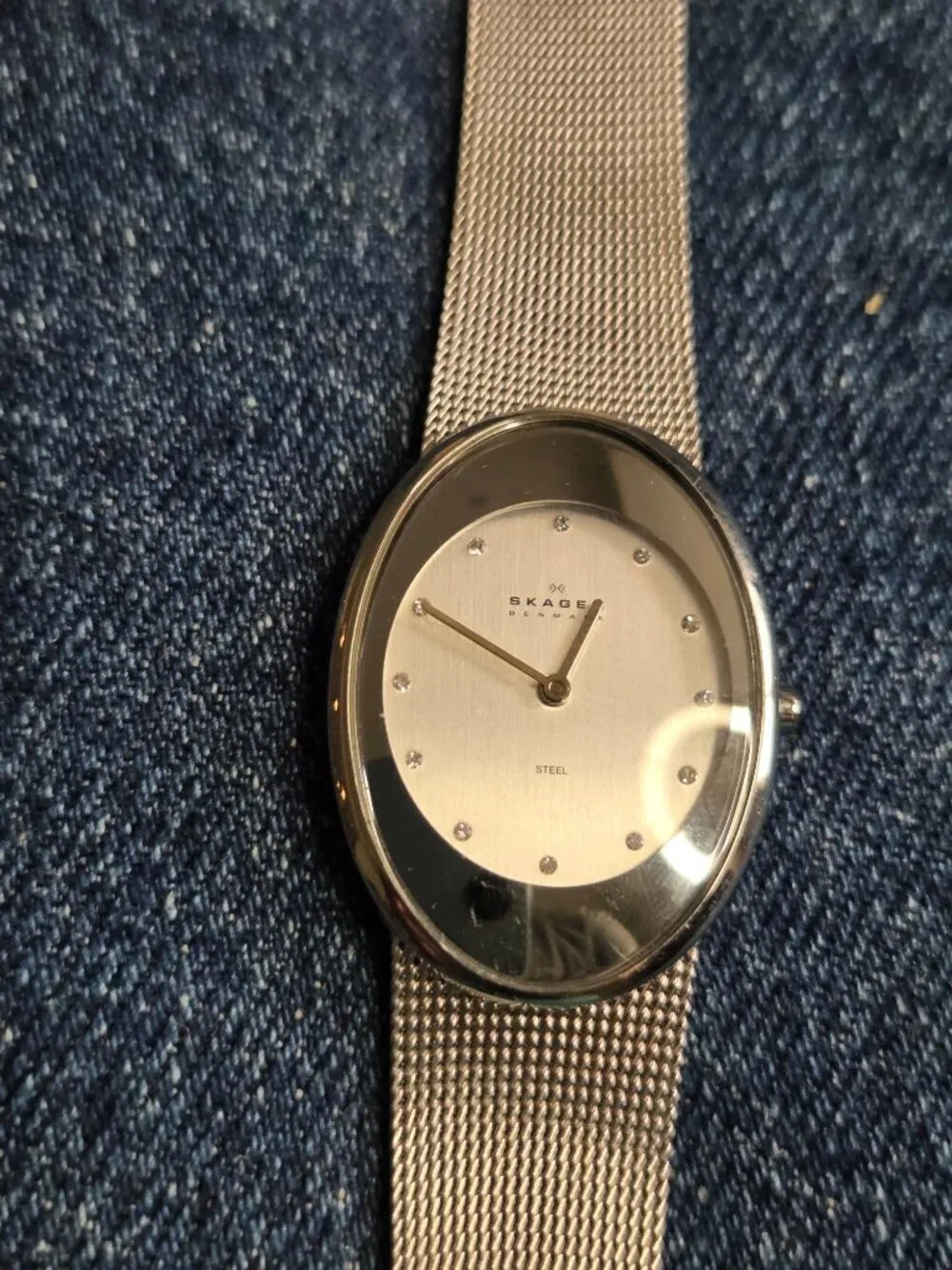 Women's - Skagen Denmark Watch with Steel Mesh Band and 12 Stones - new battery